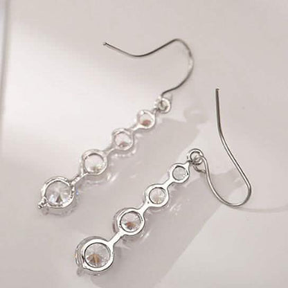 4 Row Graduated Crystal Drop Earrings DailySale