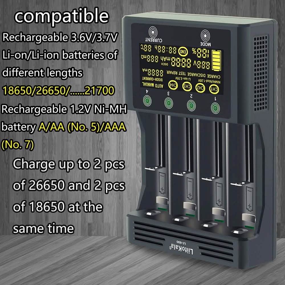 4 Slots Independent Charging Battery Charger DailySale
