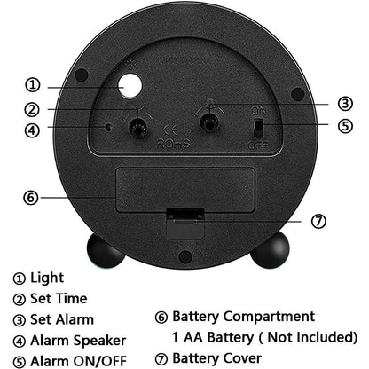 4" Super Silent Non Ticking Analog Alarm Clock with Night Light DailySale