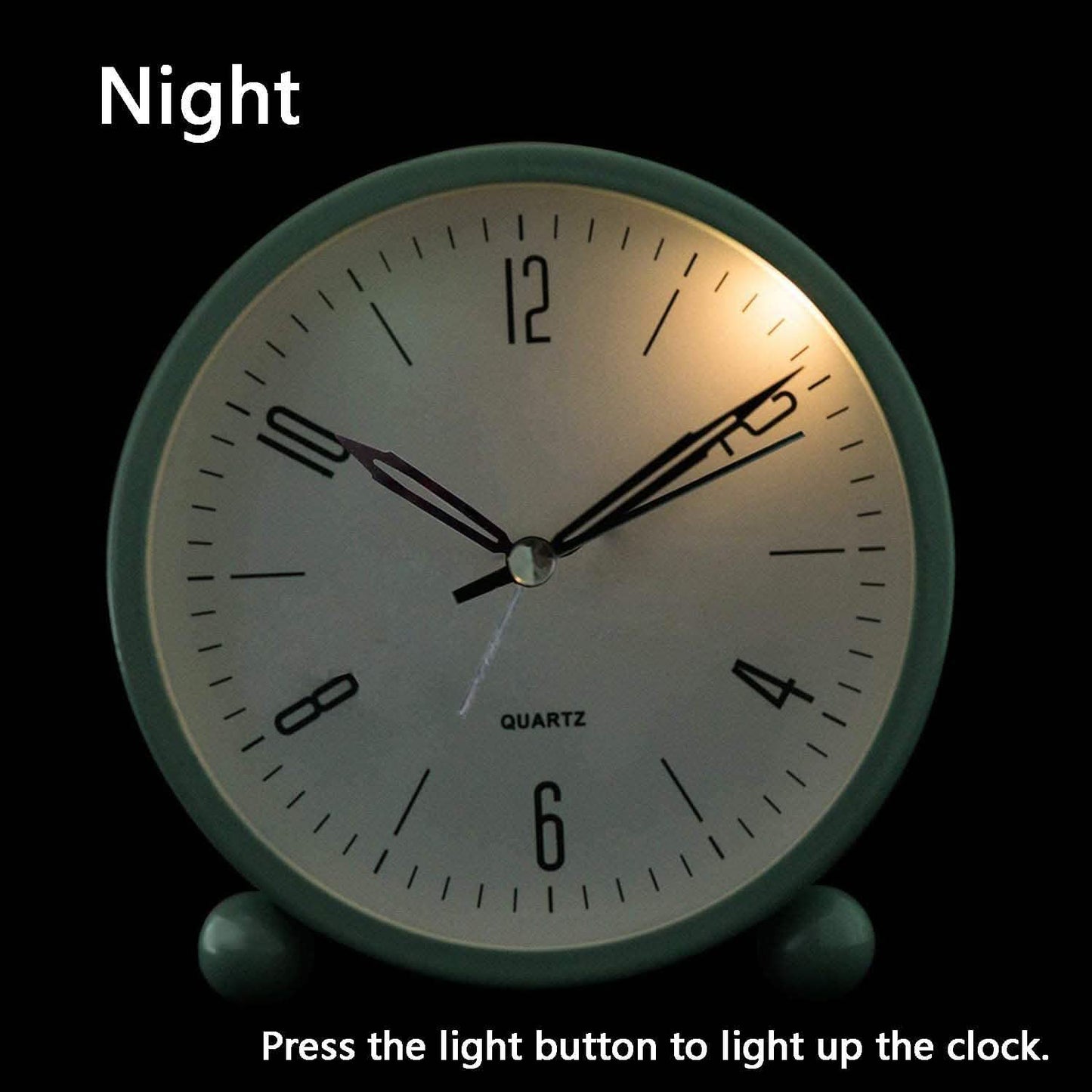 4" Super Silent Non Ticking Analog Alarm Clock with Night Light DailySale