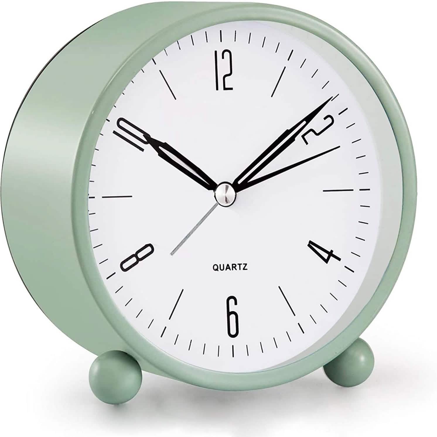 4" Super Silent Non Ticking Analog Alarm Clock with Night Light DailySale