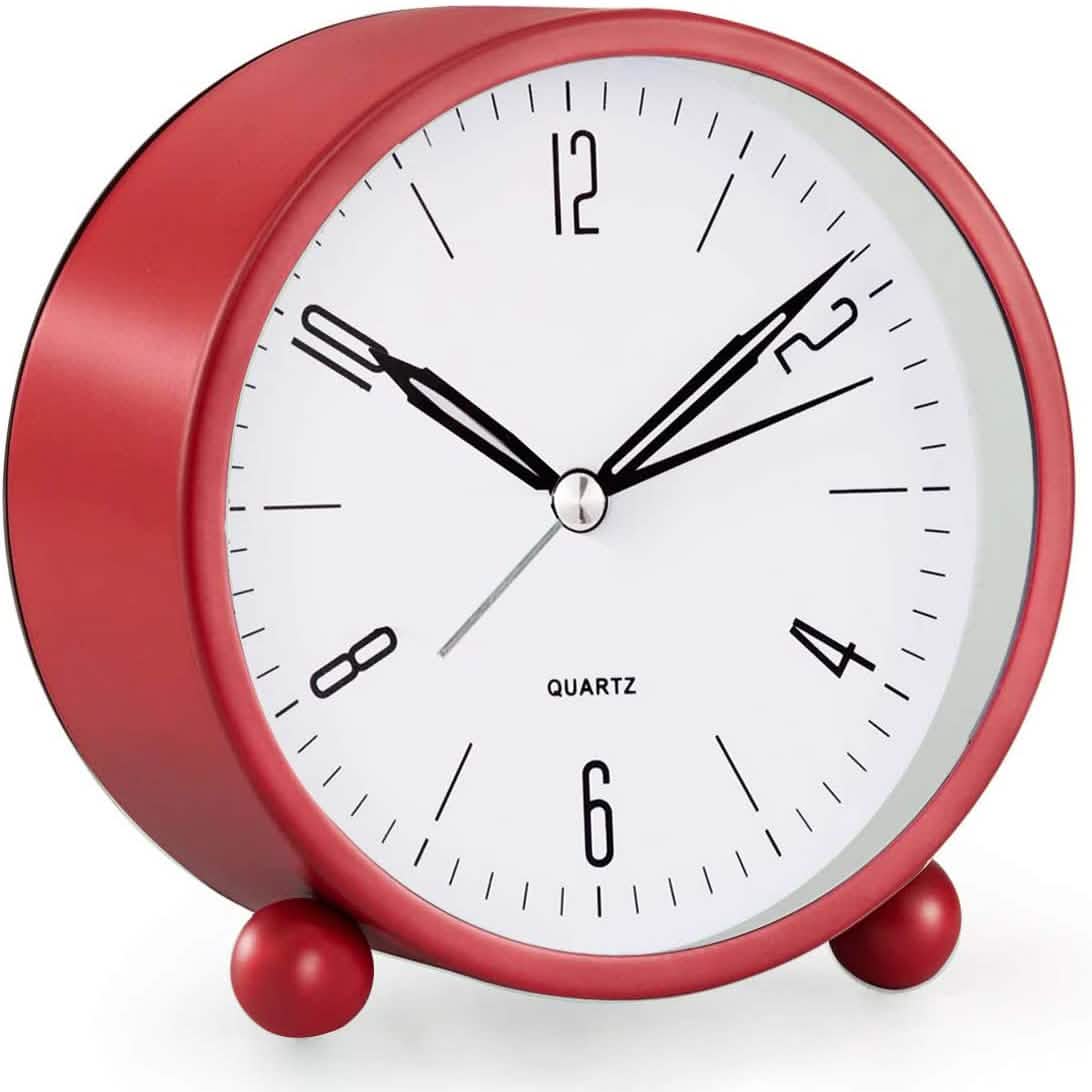 4" Super Silent Non Ticking Analog Alarm Clock with Night Light DailySale
