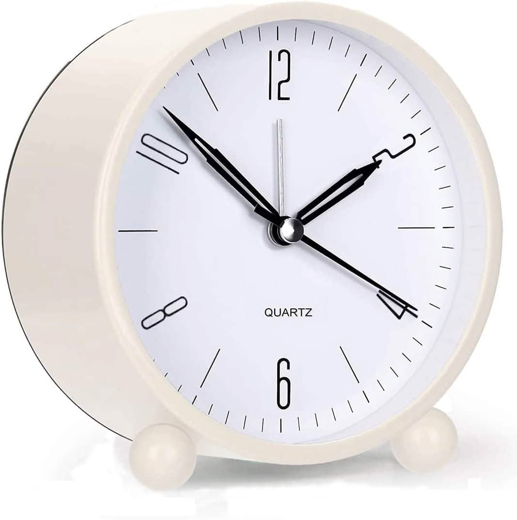 4" Super Silent Non Ticking Analog Alarm Clock with Night Light DailySale