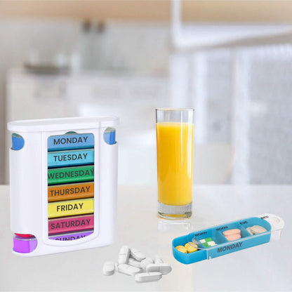 4 Times A Day, White 7 Day Stackable Daily Pill And Medicine Organizer White DailySale