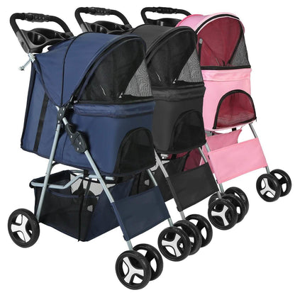 4 Wheels Pet Foldable Stroller DailySale