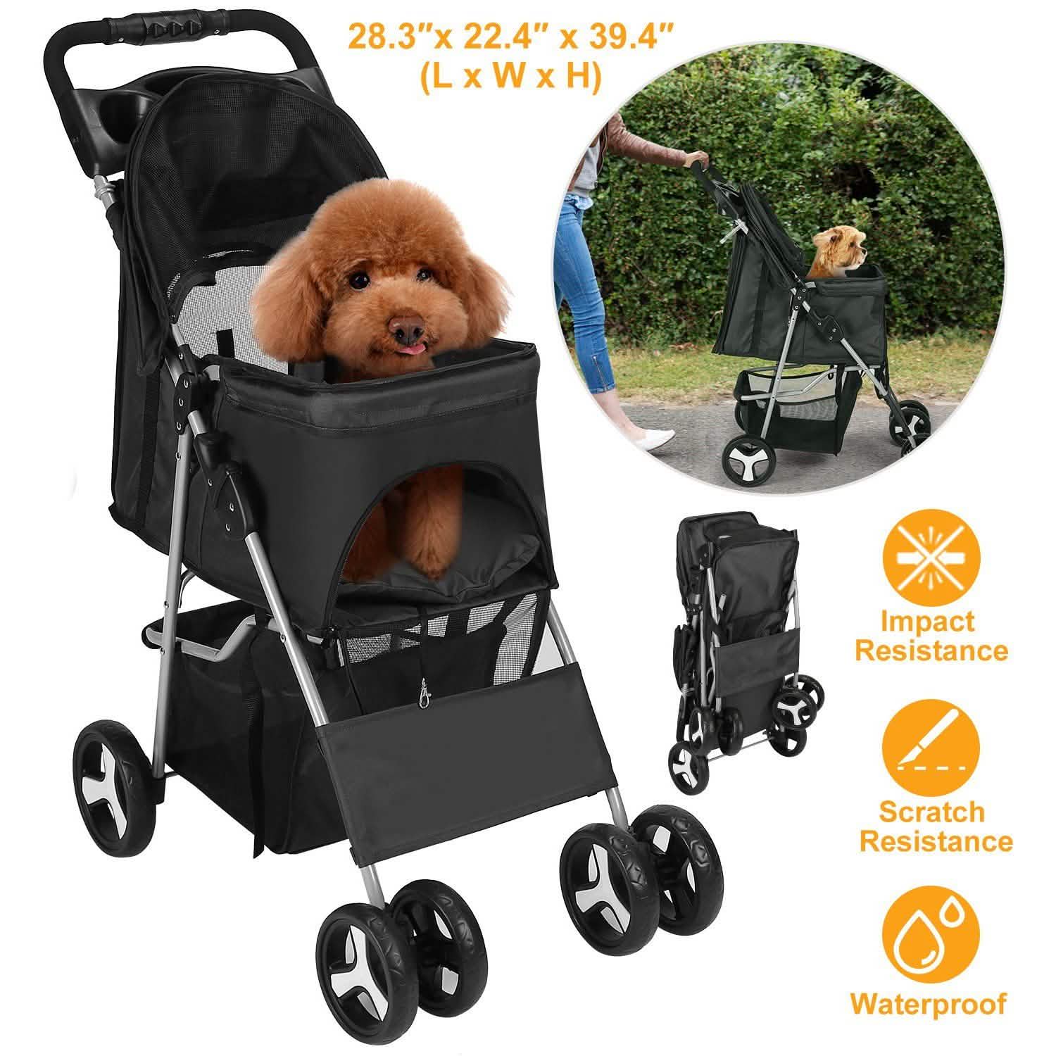 4 Wheels Pet Foldable Stroller DailySale