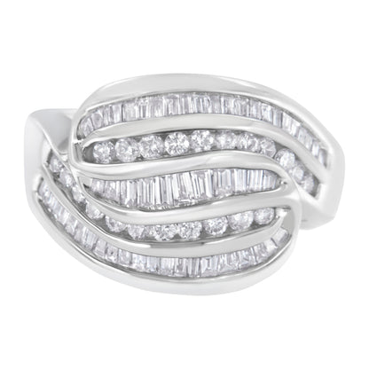 14KT White Gold Diamond Bypass Band Ring (1 cttw, H-I Color, SI1-SI2 Clarity) Bids.com