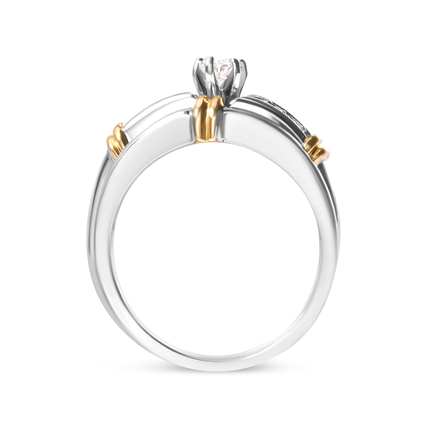 14K Yellow and White Gold 1/3 Cttw Marquise Diamond Cocktail Engagement Ring Set (H-I Color, SI1-SI2 Clarity) - Size 7 Bids.com
