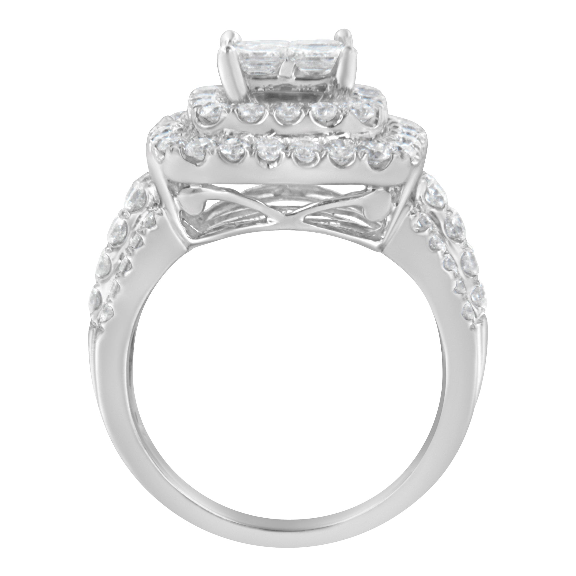 14KT White Gold Round and Princess Diamond Ring (2 1/4 cttw, H-I Color, SI1-SI2 Clarity) Bids.com