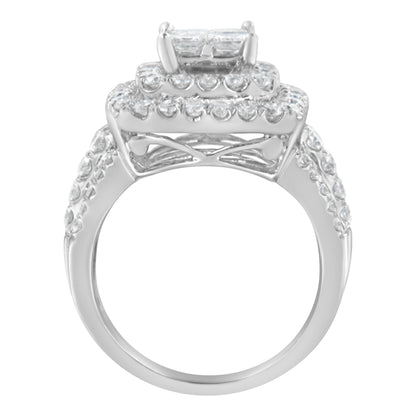 14KT White Gold Round and Princess Diamond Ring (2 1/4 cttw, H-I Color, SI1-SI2 Clarity) Bids.com