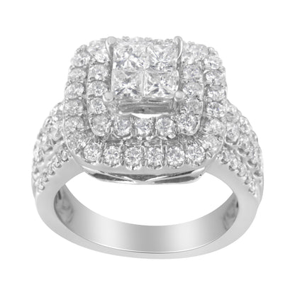 14KT White Gold Round and Princess Diamond Ring (2 1/4 cttw, H-I Color, SI1-SI2 Clarity) Bids.com