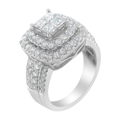 14KT White Gold Round and Princess Diamond Ring (2 1/4 cttw, H-I Color, SI1-SI2 Clarity) Bids.com