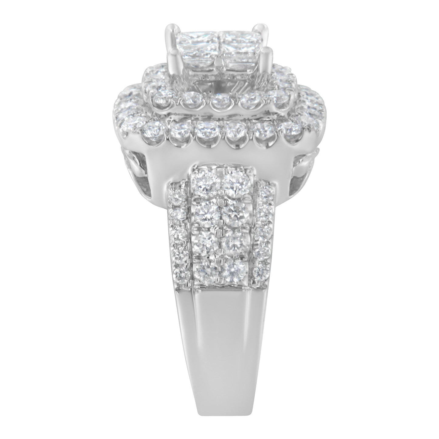 14KT White Gold Round and Princess Diamond Ring (2 1/4 cttw, H-I Color, SI1-SI2 Clarity) Bids.com