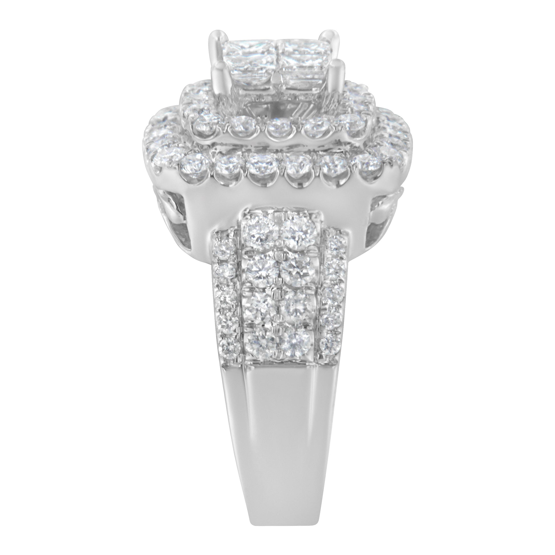 14KT White Gold Round and Princess Diamond Ring (2 1/4 cttw, H-I Color, SI1-SI2 Clarity) Bids.com
