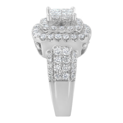 14KT White Gold Round and Princess Diamond Ring (2 1/4 cttw, H-I Color, SI1-SI2 Clarity) Bids.com