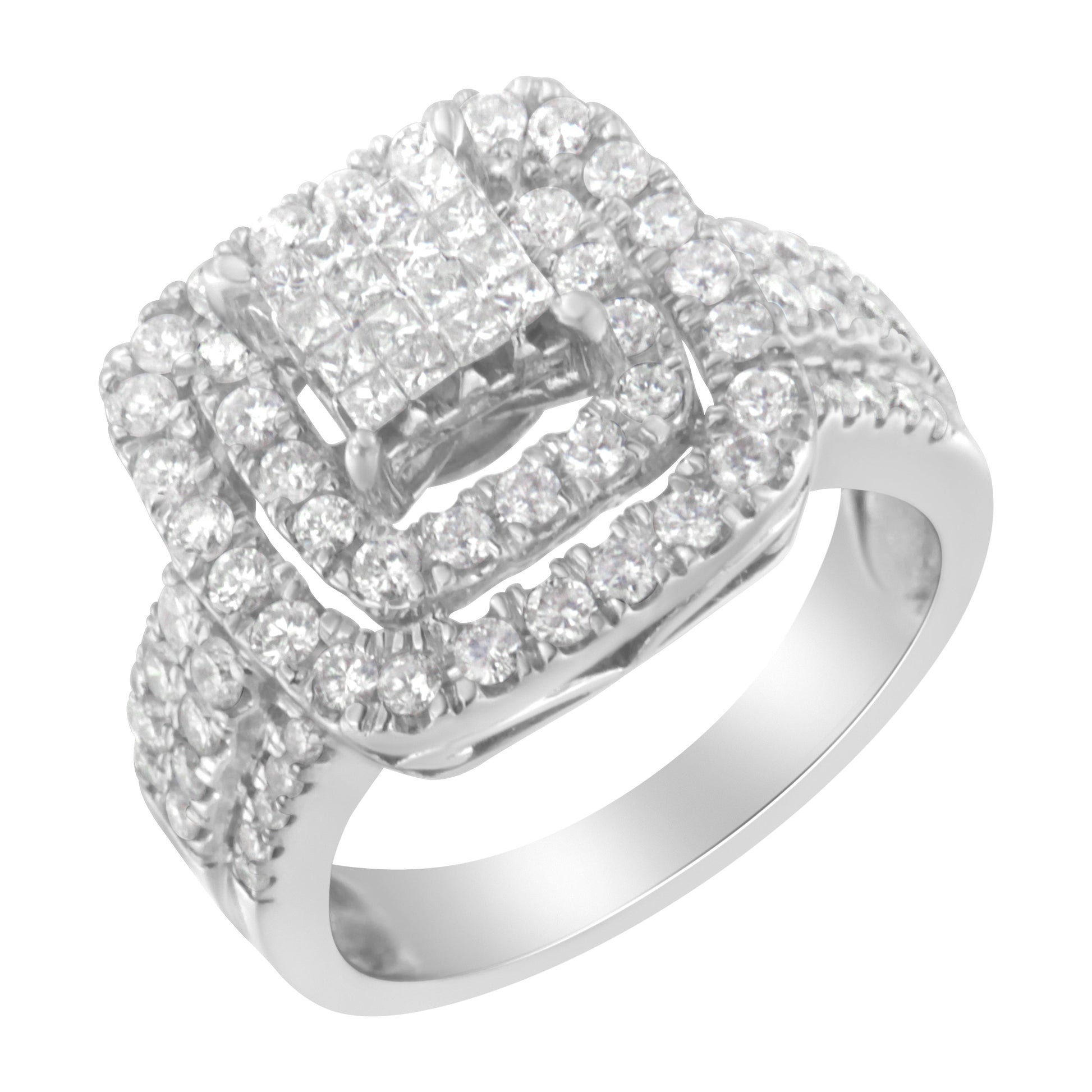 14KT White Gold Diamond Cocktail Ring (1 1/2 cttw, H-I Color, SI2-I1 Clarity) Bids.com