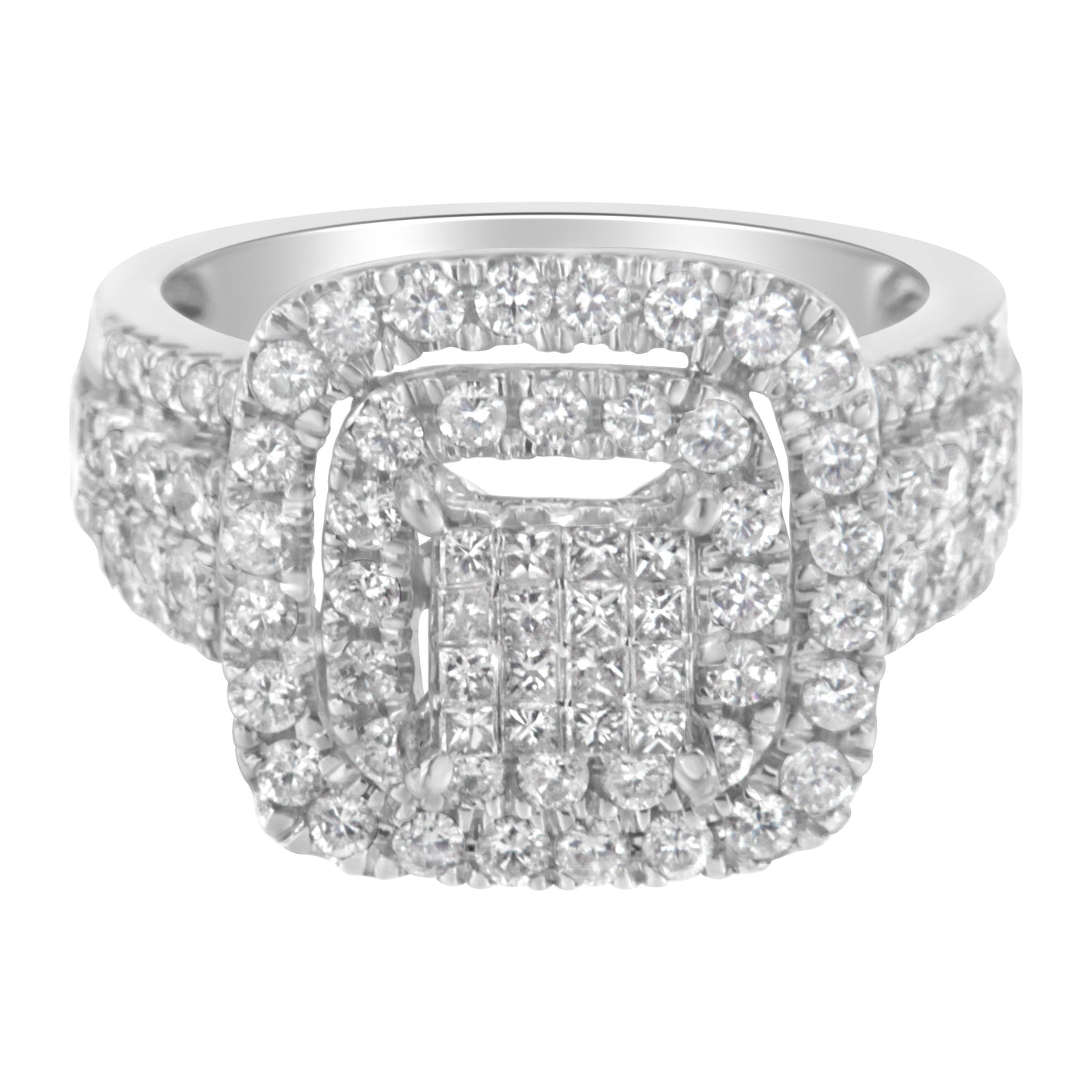 14KT White Gold Diamond Cocktail Ring (1 1/2 cttw, H-I Color, SI2-I1 Clarity) Bids.com
