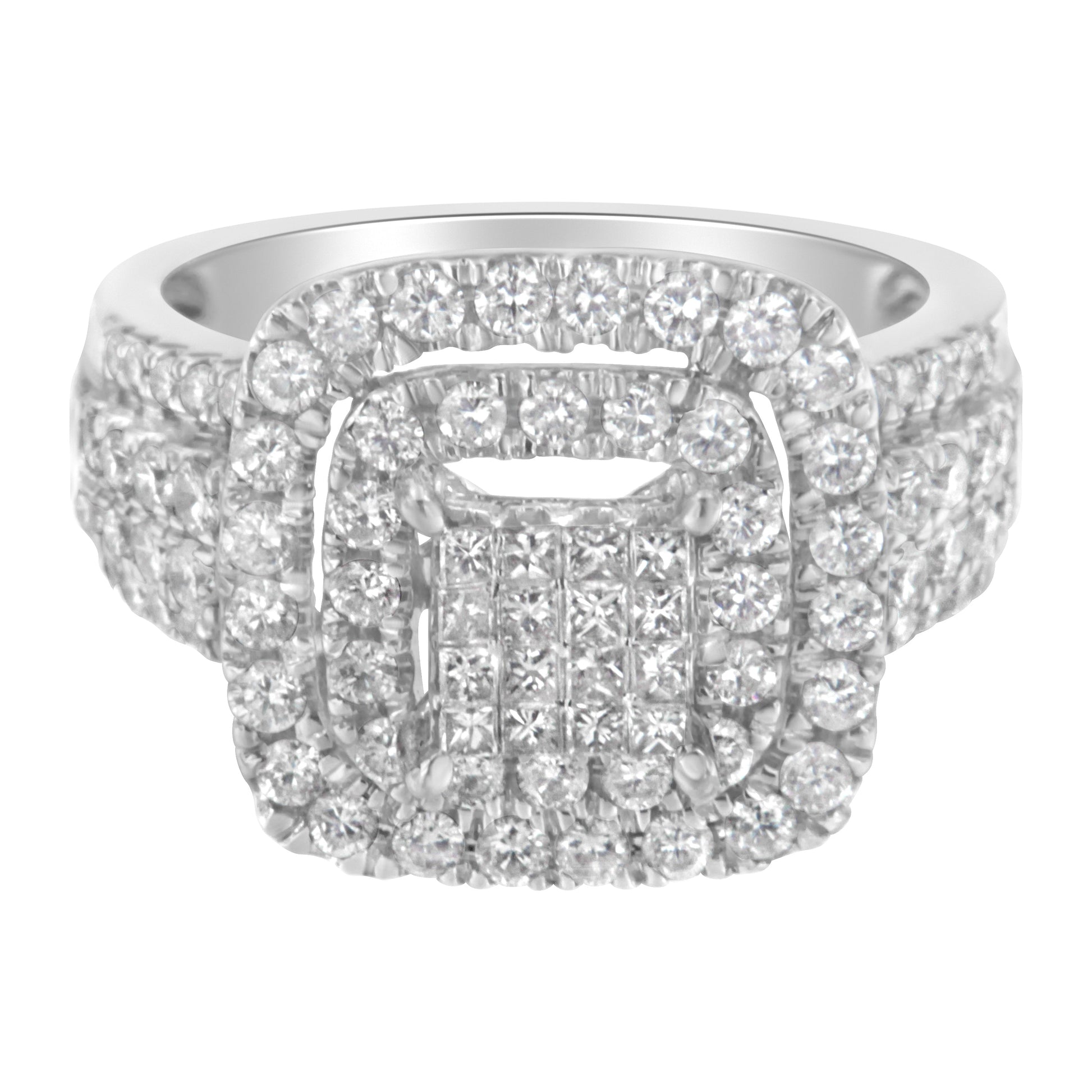 14KT White Gold Diamond Cocktail Ring (1 1/2 cttw, H-I Color, SI2-I1 Clarity) Bids.com