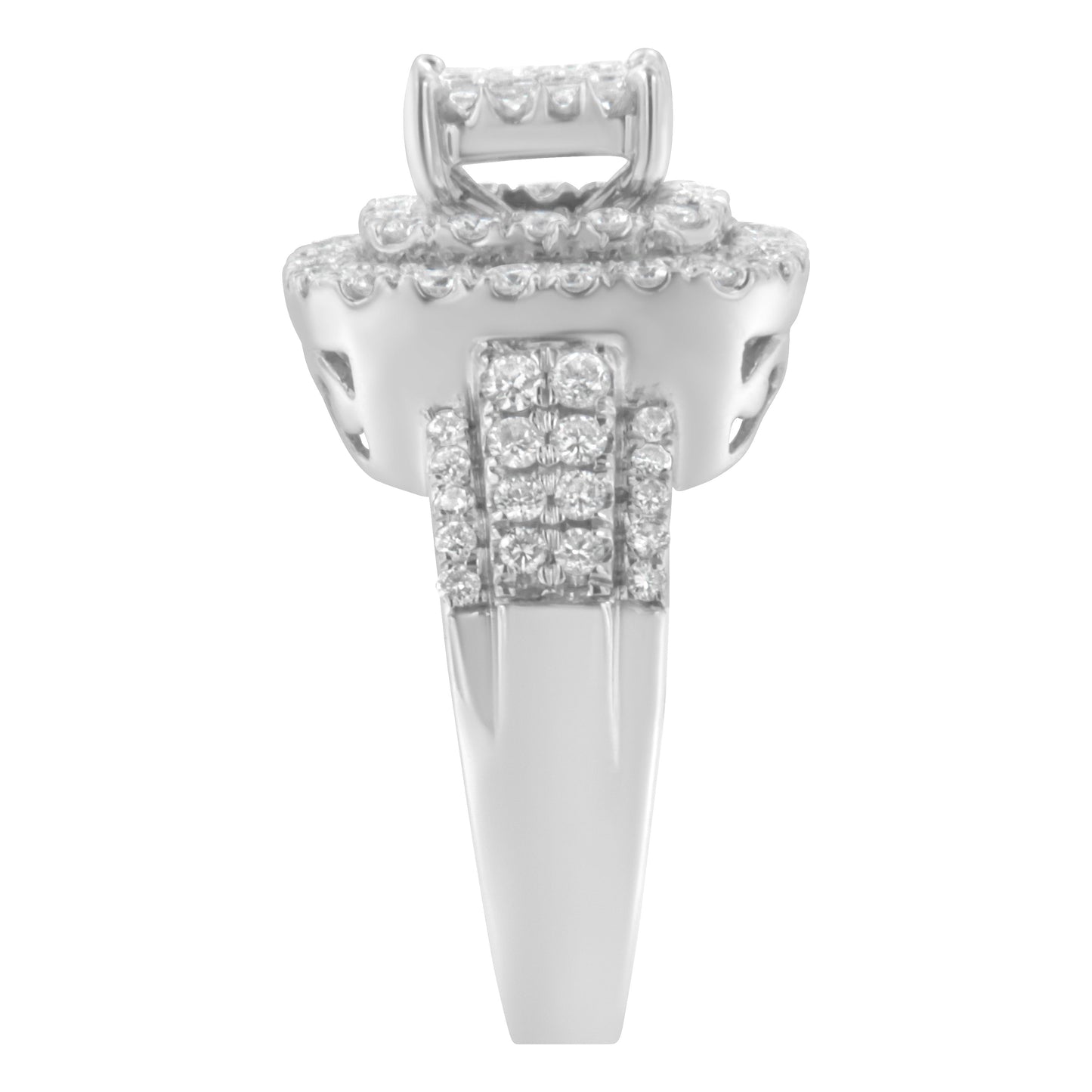 14KT White Gold Diamond Cocktail Ring (1 1/2 cttw, H-I Color, SI2-I1 Clarity) Bids.com