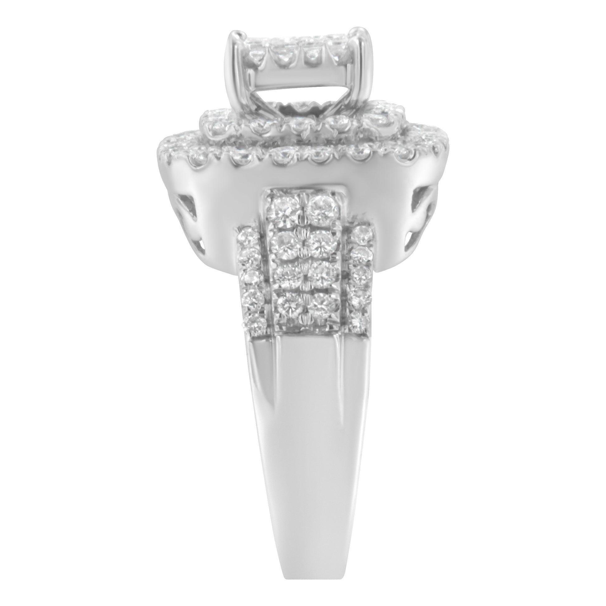 14KT White Gold Diamond Cocktail Ring (1 1/2 cttw, H-I Color, SI2-I1 Clarity) Bids.com