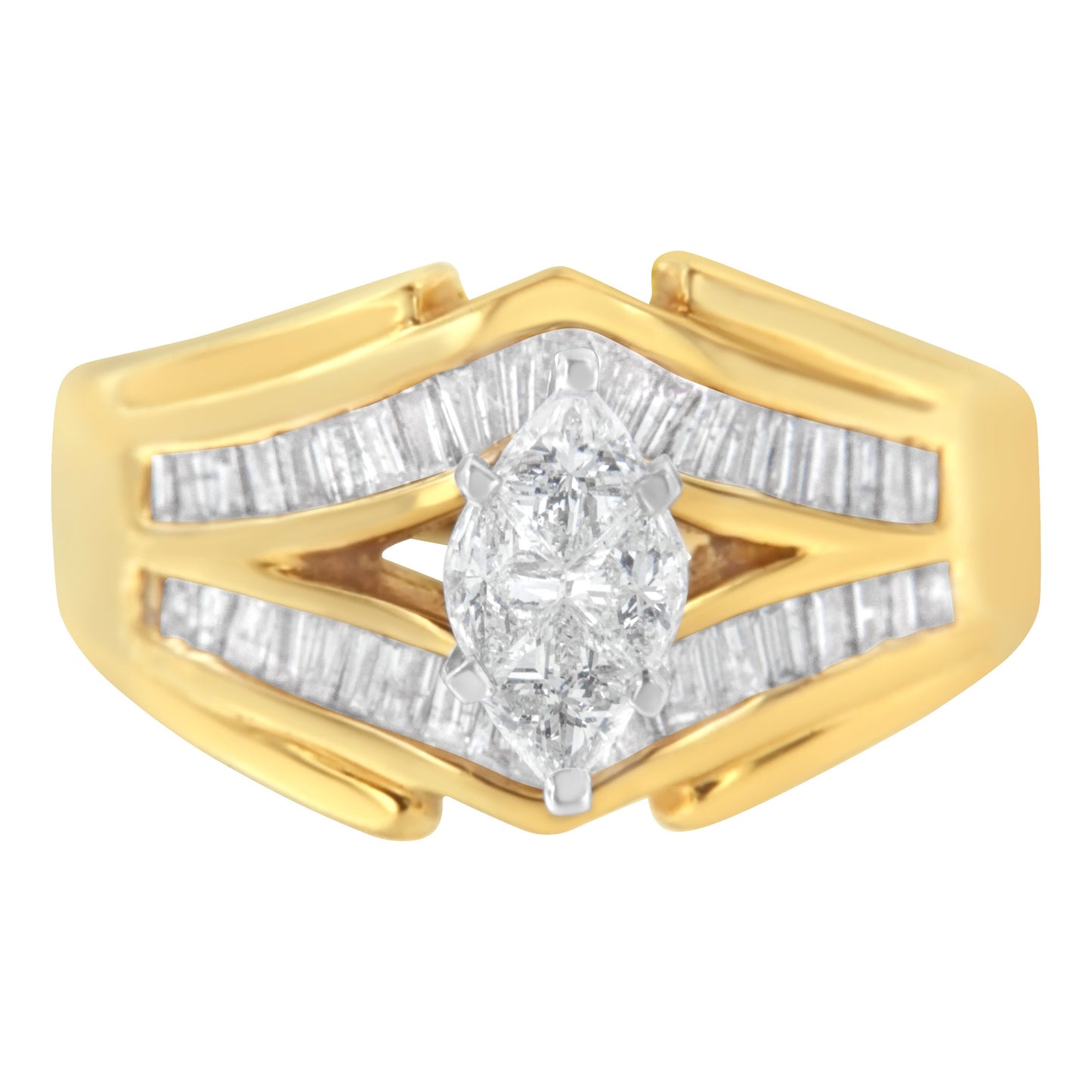 14KT Two-Toned Gold Diamond Cocktail Ring (1 cttw, H-I Color, SI1-SI2 Clarity) Bids.com