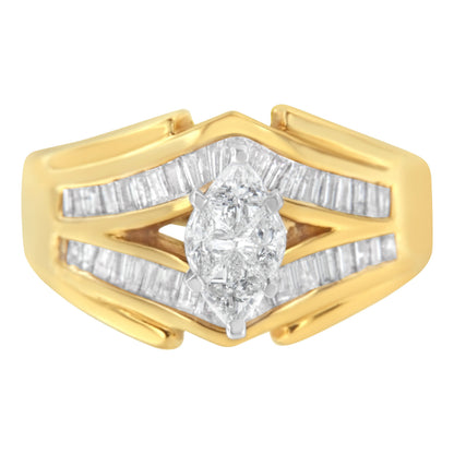 14KT Two-Toned Gold Diamond Cocktail Ring (1 cttw, H-I Color, SI1-SI2 Clarity) Bids.com