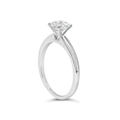 14K White Gold 1.0 Cttw Round Lab Grown Diamond 4 Prong Solitaire Engagement Ring (F-G Color, VS2-SI1 Clarity) - Ring Size 7 Bids.com