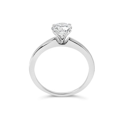 14K White Gold 1.0 Cttw Round Lab Grown Diamond 4 Prong Solitaire Engagement Ring (F-G Color, VS2-SI1 Clarity) - Ring Size 7 Bids.com