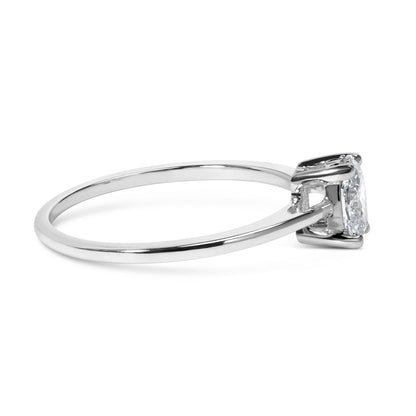 14K White Gold 1/2 Cttw Oval Lab Grown Diamond 4 Prong Solitaire Engagement Ring (F-G Color, VS2-SI1 Clarity) - Size 7 Bids.com