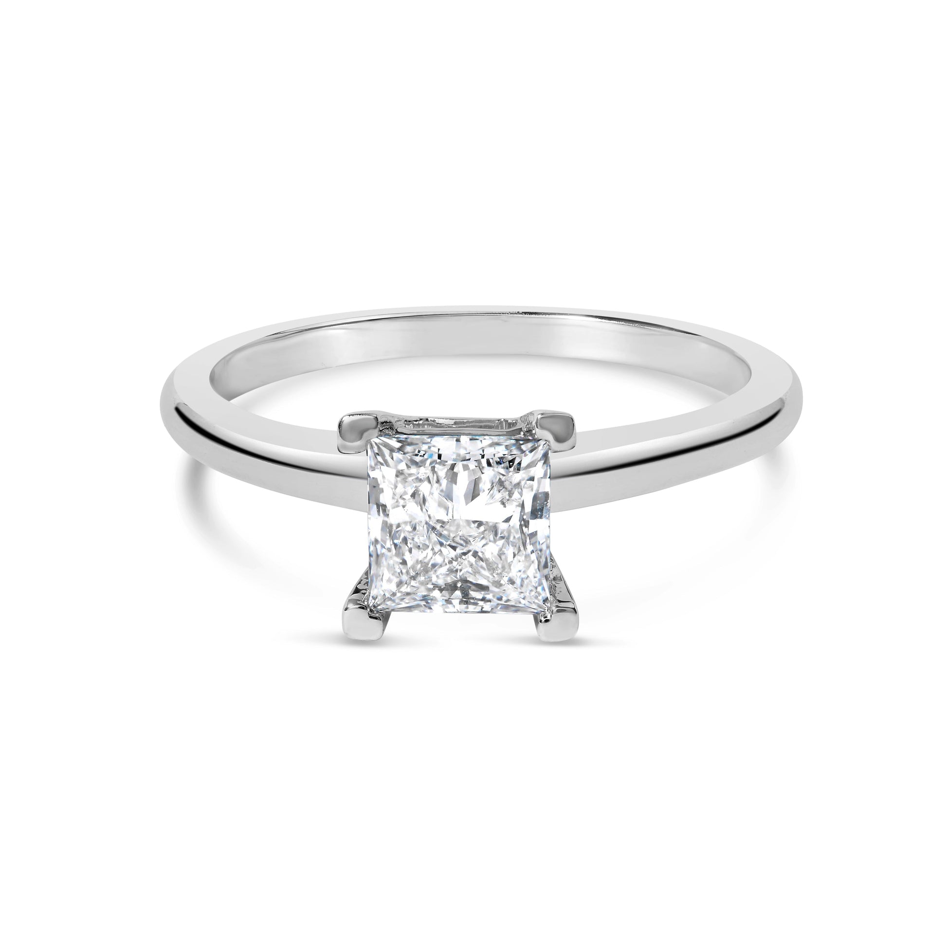 14K White Gold 1.0 Cttw Princess Lab-Grown Diamond Solitaire Engagement  Ring (F-G Color, VS1-VS2 Clarity) - Ring Size 7 Bids.com