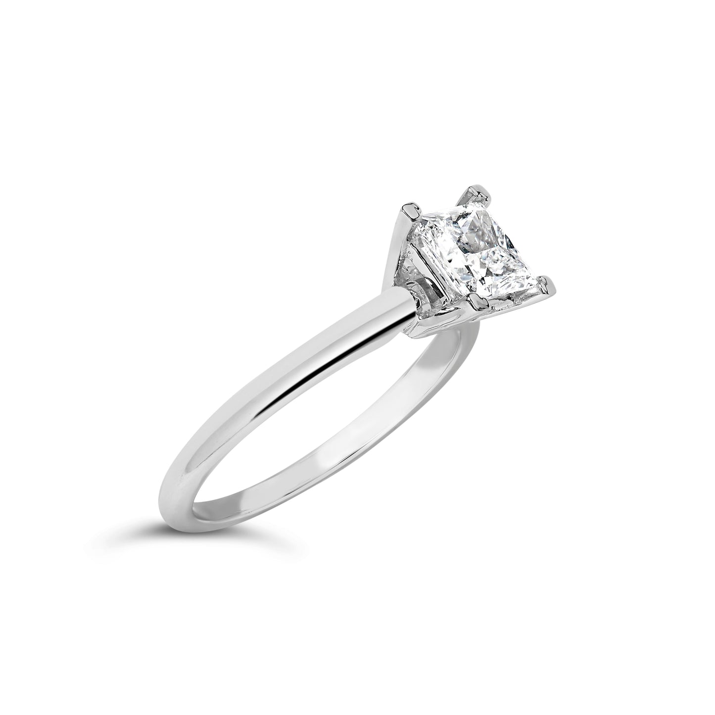 14K White Gold 1.0 Cttw Princess Lab-Grown Diamond Solitaire Engagement  Ring (F-G Color, VS1-VS2 Clarity) - Ring Size 7 Bids.com