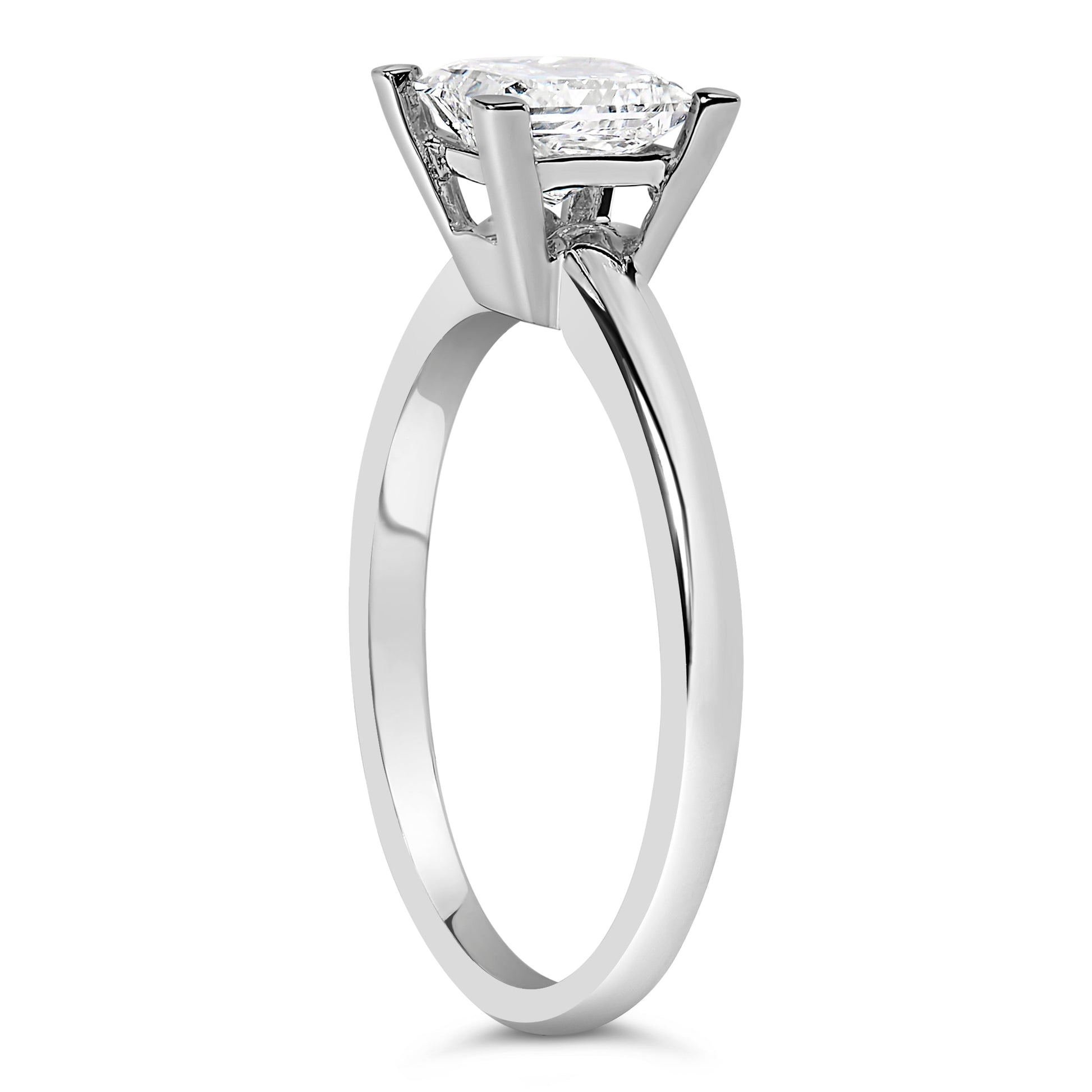 14K White Gold 1.0 Cttw Princess Lab-Grown Diamond Solitaire Engagement  Ring (F-G Color, VS1-VS2 Clarity) - Ring Size 7 Bids.com