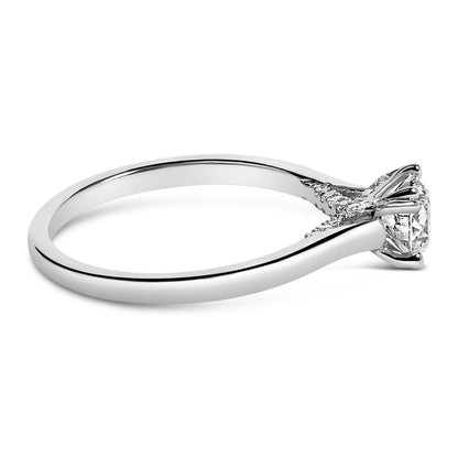 14K White Gold 7/8 Cttw Lab Grown Diamond Solitaire Cathedral Style Engagement Ring (F-G Color, VS1-VS2 Clarity) - Size 5 Bids.com