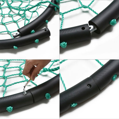 40" Disc Swings Seat Flying Saucer Tree Rope Web Net DailySale