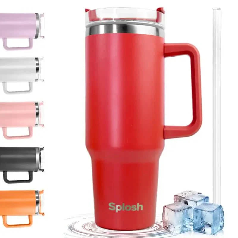 40 Oz Insulated Coffee Tumbler with Handle and Straw DailySale
