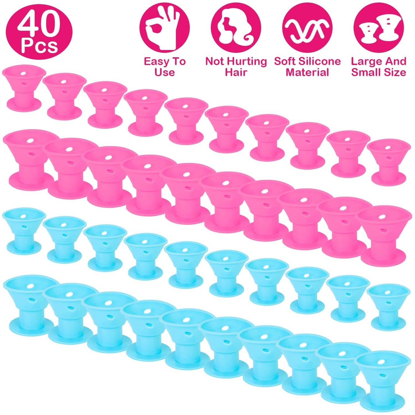 40-Piece: Silicon Hair Curler DailySale