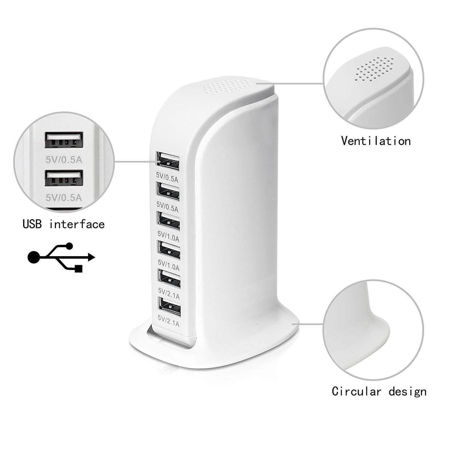 40-Watt 6-Port USB Charging Station for Smart Phones and Tablets DailySale