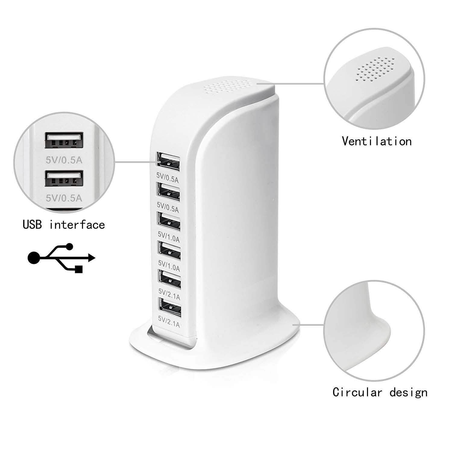 40-Watt 6-Port USB Charging Station for Smart Phones and Tablets DailySale
