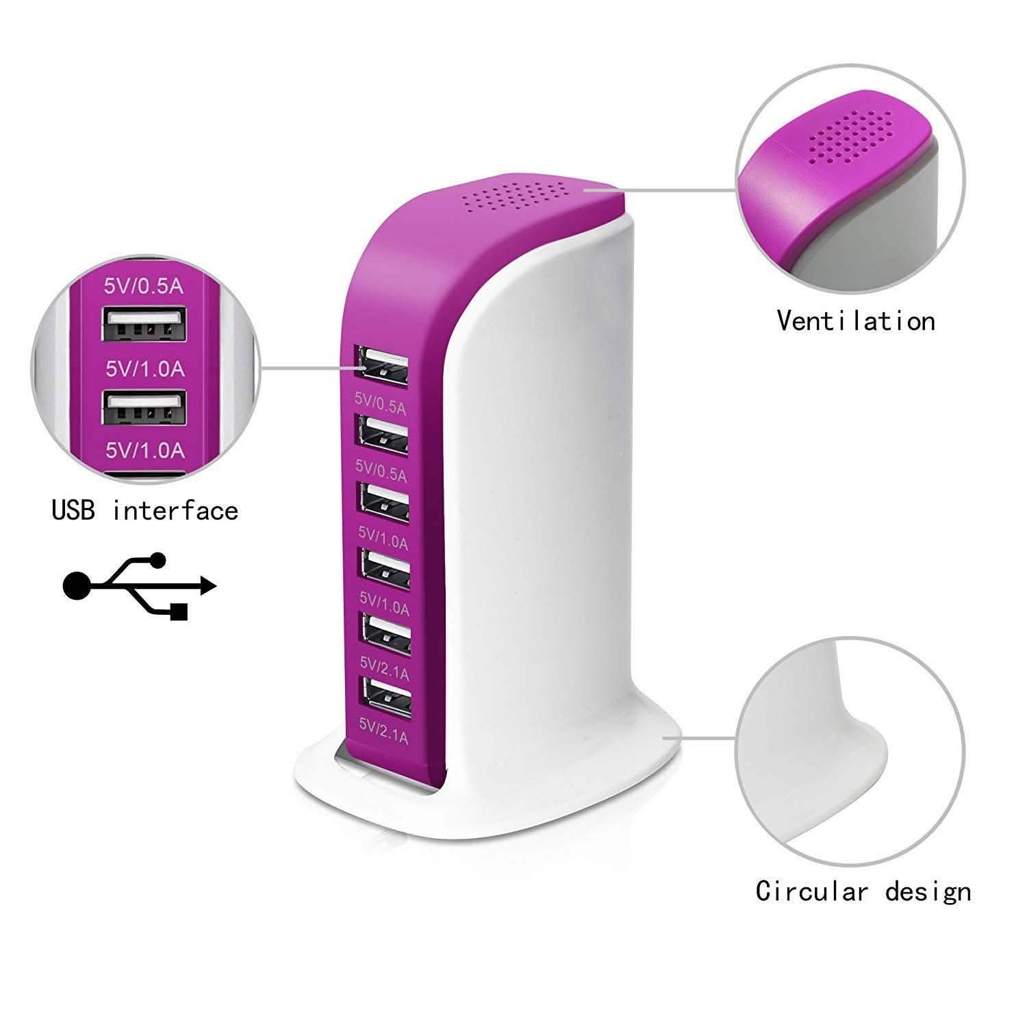 40-Watt 6-Port USB Charging Station for Smart Phones and Tablets DailySale
