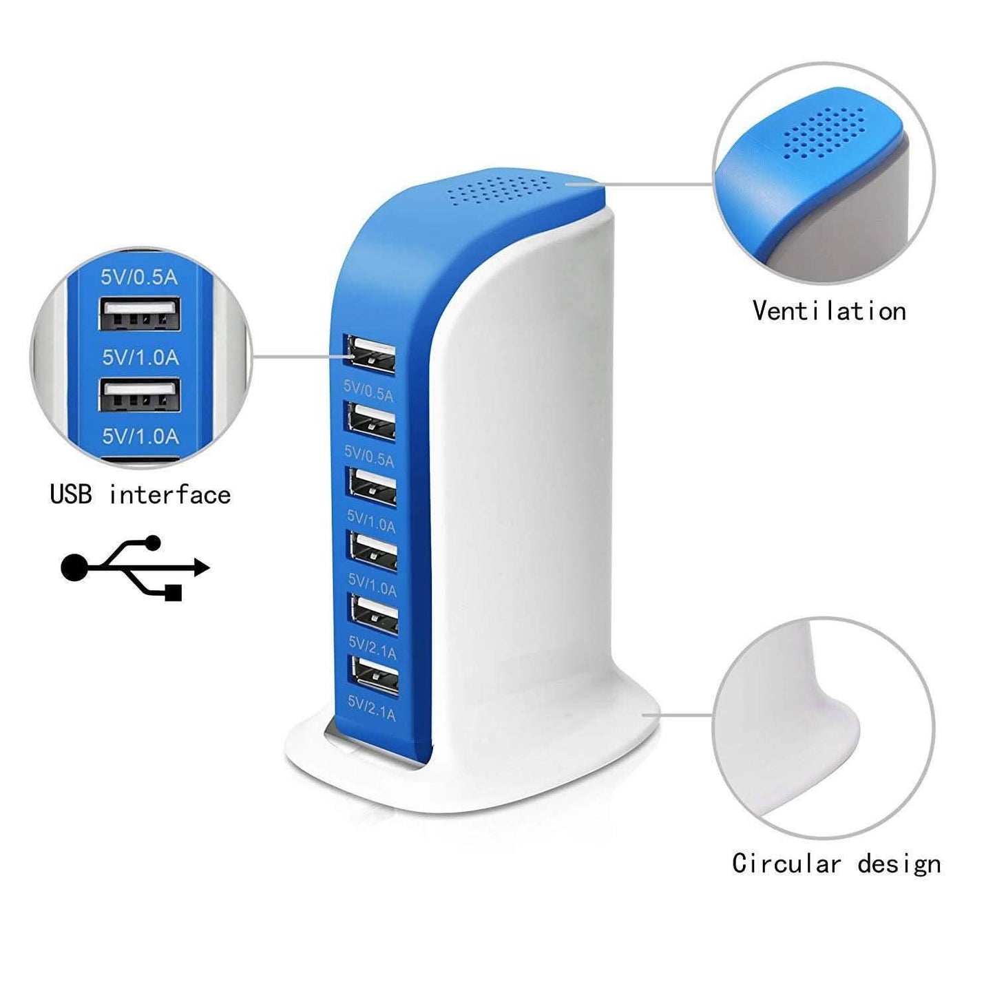 40-Watt 6-Port USB Charging Station for Smart Phones and Tablets DailySale