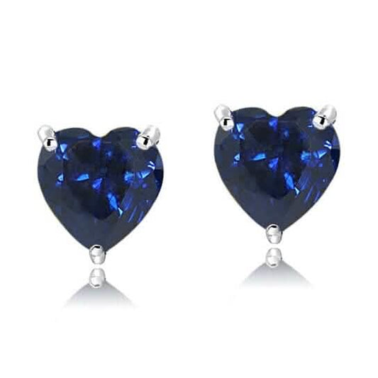 4.00 Ct Blue Sapphire Heart Shape Simulated Stud Earrings 14k White Gold DailySale