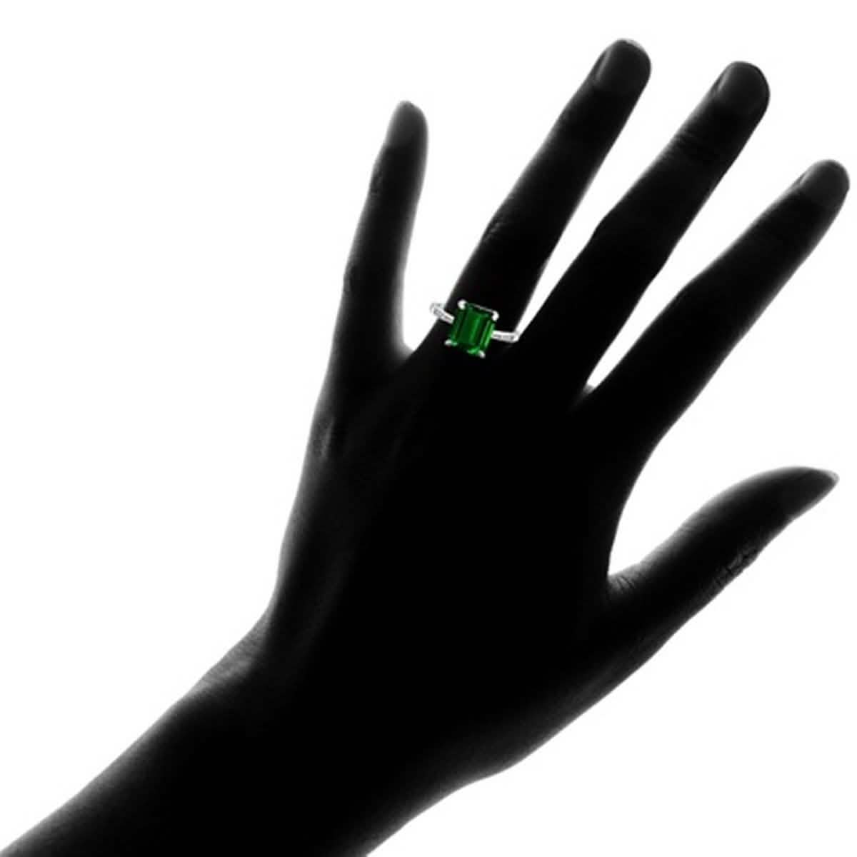 4.00 CTTW Genuine Emerald Sterling Silver Ring - Assorted Sizes DailySale