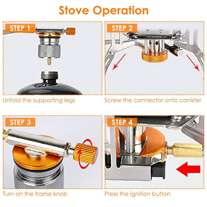 4000W Portable Camping Stove Foldable Powerful Gas Stove Backpacking Burner DailySale