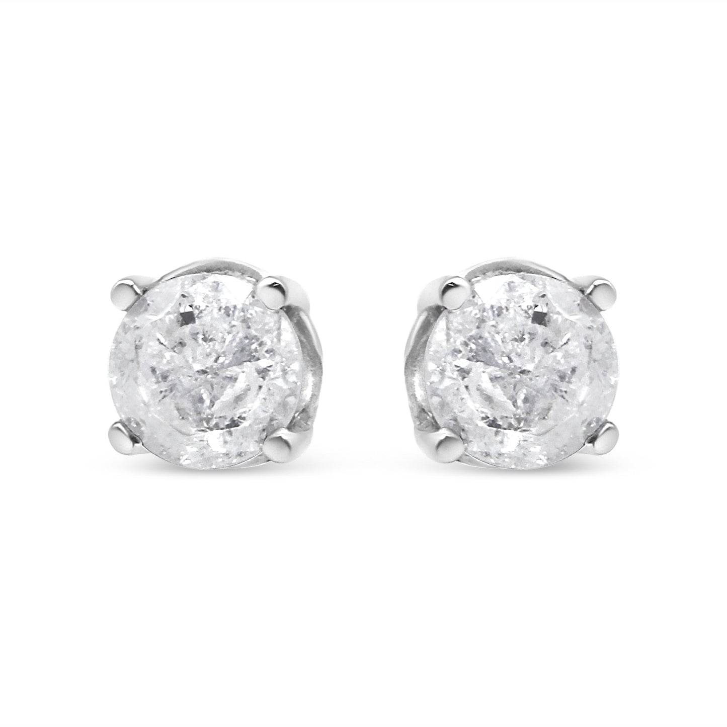 14K White Gold 3/4 Cttw Lab Grown Diamond 4-Prong Classic Stud Earrings (F-G Color, VS2-SI1 Clarity) Bids.com