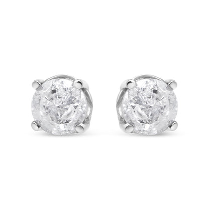 14K White Gold 3/4 Cttw Lab Grown Diamond 4-Prong Classic Stud Earrings (F-G Color, VS2-SI1 Clarity) Bids.com