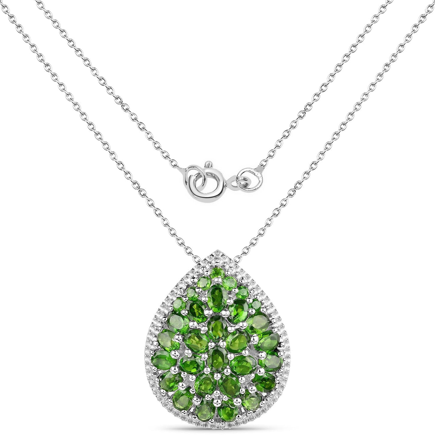 4.65 Carat Genuine Chrome Diopside .925 Sterling Silver Pendant Bids.com