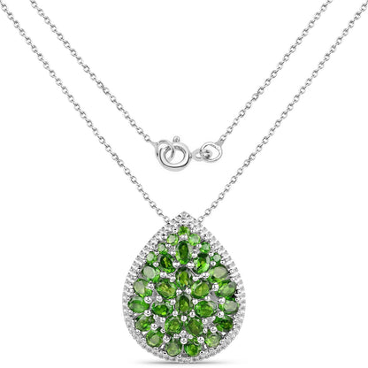 4.65 Carat Genuine Chrome Diopside .925 Sterling Silver Pendant Bids.com