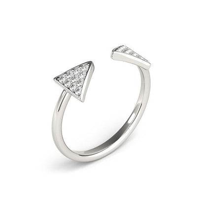 14k White Gold Diamond Arrowhead Open Ring (1/5 cttw) Bids.com