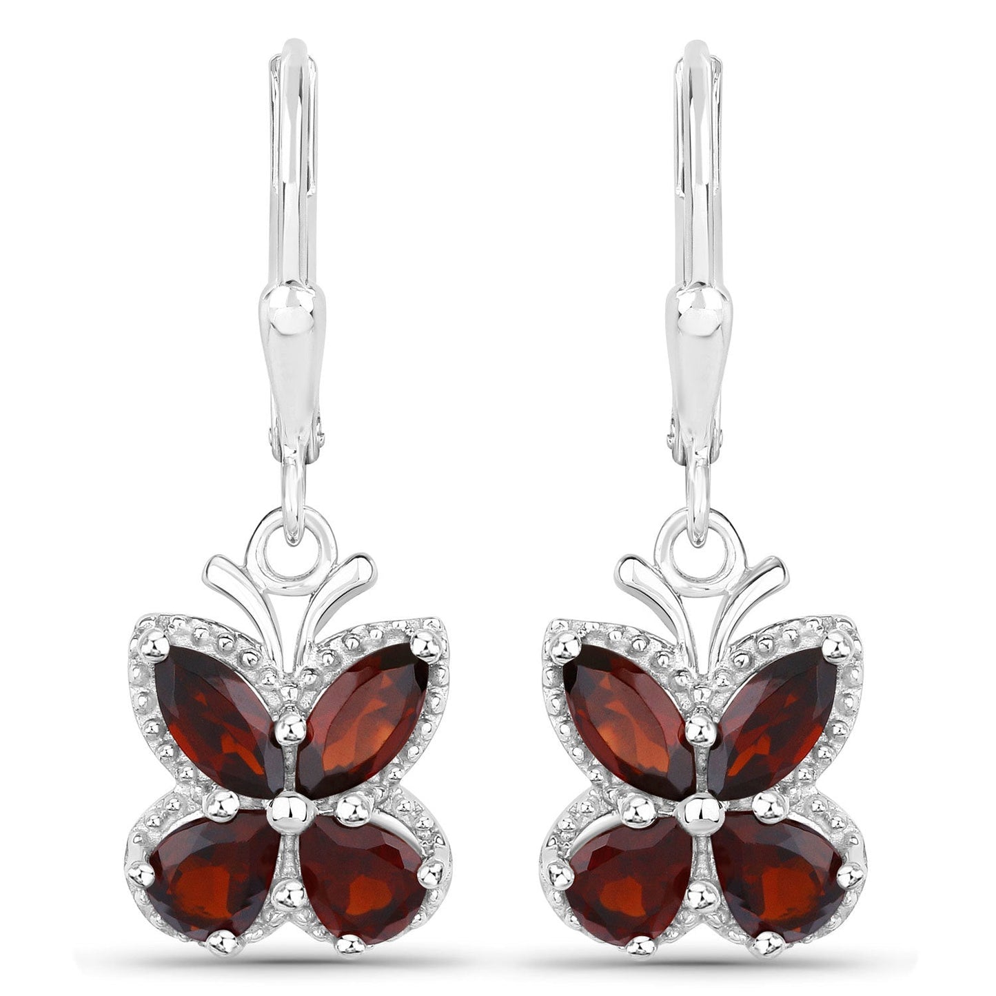 2.60 Carat Genuine Garnet .925 Sterling Silver Earrings Bids.com