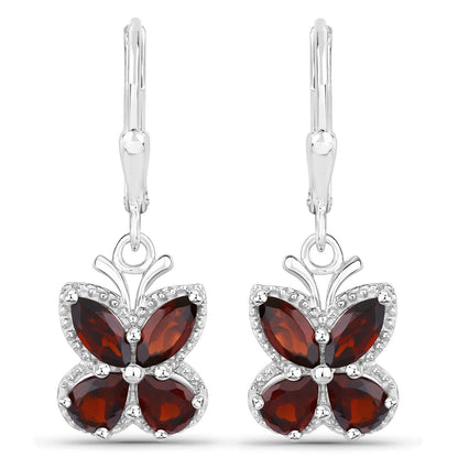 2.60 Carat Genuine Garnet .925 Sterling Silver Earrings Bids.com